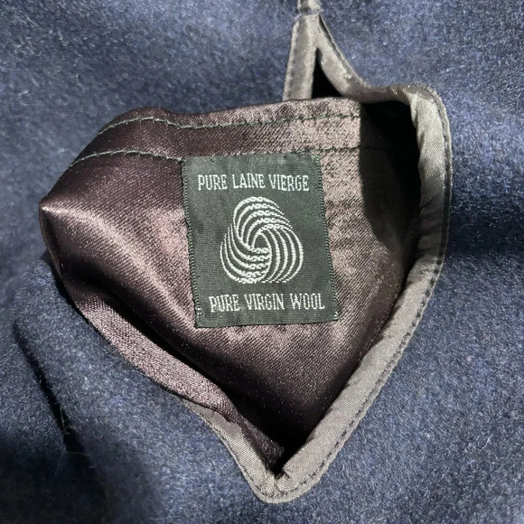 AQUASCUTUM Sz 40 Wool Removable Lining Herringbone Shoulder Pads Mid-Length Coat - Picture 12 of 16